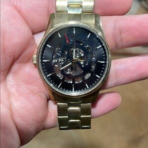 Gold Skeleton Dial Watch